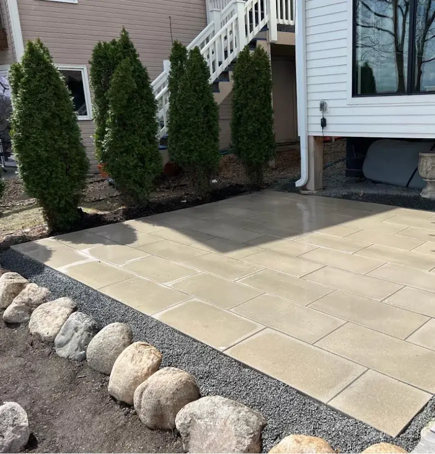Landscaping Lakeville MN - Bluestone crew working on front lawn